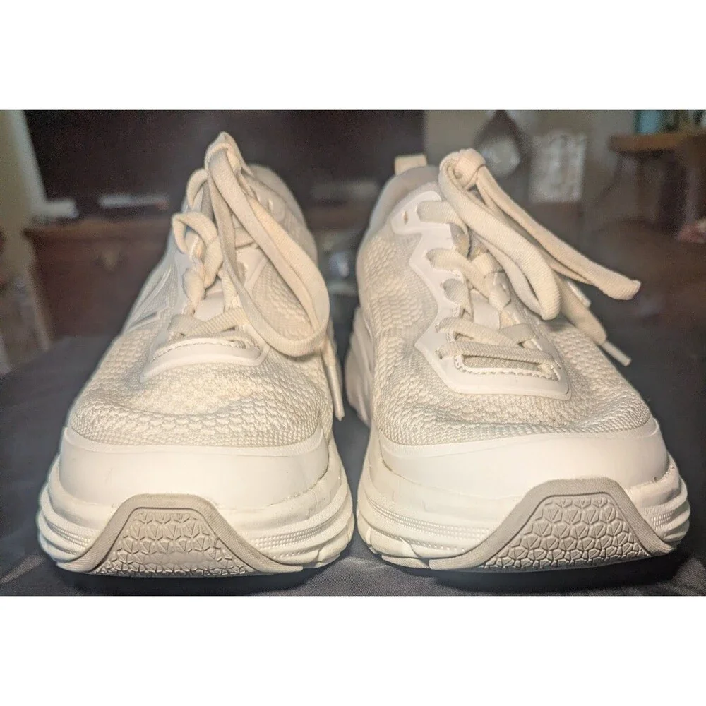 Vionic Walk Max Sneaker Shoe Womens Size 9 Ivory Comfort Cream Lace Up